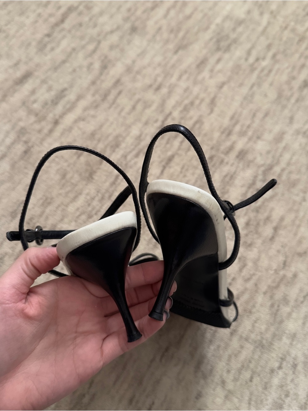 Vintage Miu Miu brown/black rose strappy sandal heels - Picture 5 of 8